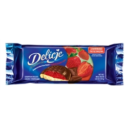 Delicje Chocolate Covered Biscuits - Strawberry Flavor 5.18oz/147g