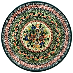 Polish Pottery 10.5" Dinner Plate. Hand made in Poland. Pattern U4418 designed by Maria Starzyk.