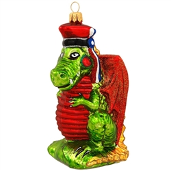 In days of yore, according to lore, at the foot of Wawel hill in Krakow lived a fire breathing dragon.....so the legend goes. Each ornament has a tag with the complete tale. More stylish than vile-ish, our tame rendition is depicted in a traditional