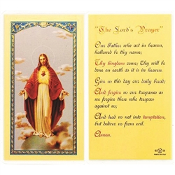 Polish Art Center - The Lord's Prayer - Holy Card.  Plastic Coated. Picture and prayer is on the front, text is on the back of the card.