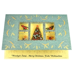 A beautiful Christmas cut-out card featuring a Sprit of Christmas Window design.