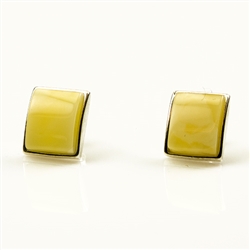 Baltic Amber post back earrings with Sterling Silver detail.