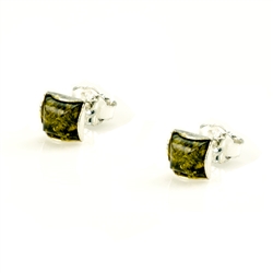 Baltic Amber stud earrings with Sterling Silver detail.