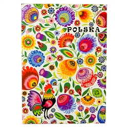 50 sheet tear-off note pad with a decorated cover in a Polish paper cut design (wycinanka) from the Lowicz region of Poland. &#8203;Size 11 x 15cm - 4.2" x 6".&#8203; These make great gifts for crafters, paper cut enthusiasts, artists and anyone Polish.