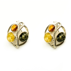 These Sterling Silver and Baltic Amber clip on earrings are truly elegant.