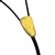 Beautiful black bolo tie with a large centerpiece of custard Baltic amber set in a sterling silver casing. Silver tipped ends.