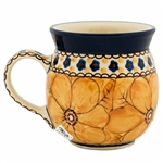 Polish Pottery 6 oz. Bubble Mug. Hand made in Poland. Pattern U408B designed by Jacek Chyla.