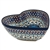 Polish Pottery 7" Heart Shaped Bowl. Hand made in Poland. Pattern U408 designed by Jacek Chyla.