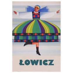 Very clever Polish poster originally designed in 1973 by artist Wiktor Gorka to promote tourism to Poland.  It has now been turned into a post card size 4.75" x 6.75" - 12cm x 17cm.