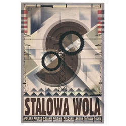 Polish poster designed in 2015 by artist Ryszard Kaja to promote tourism to Poland. Stalowa Wola is located in southeastern Poland.
It has now been turned into a post card size 4.75" x 6.75" - 12cm x 17cm.