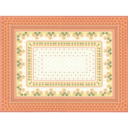 Large Polish cloth placemat featuring Polish stoneware colors and floral design. This material is 100% polyester.. Made in Poland.