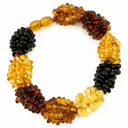 Natural amber stones with a hidden screw clasp.