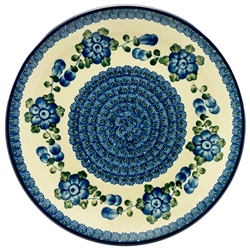 Polish Pottery 10.5" Dinner Plate. Hand made in Poland and artist initialed.