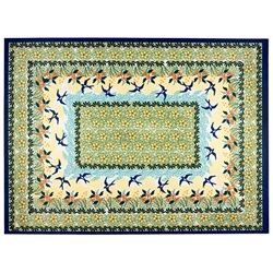 Large Polish cloth placemat featuring Polish stoneware colors and floral design. This material is 100% polyester.. Made in Poland.
See product code 9818199 for matching tablecloth.
