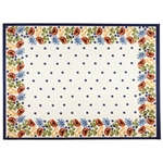 Large Polish cloth placemat featuring Polish stoneware colors and floral design. This material is 100% polyester.. Made in Poland.
See product code 9818199 for matching tablecloth.