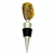 Modern design chrome-plated wine stopper with a large chunk of semi-polished natural amber at the top. Soft-rubber segmented gasket ensures a tight seal in the neck of the bottle.  We have several of these in stock and each amber piece is a little differe