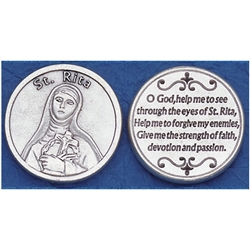 Saint Rita Pocket Token (Coin). Great for your pocket or coin purse.