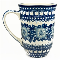 Polish Pottery 17 oz. Bistro Mug. Hand made in Poland. Pattern U223 designed by Maria Starzyk.
