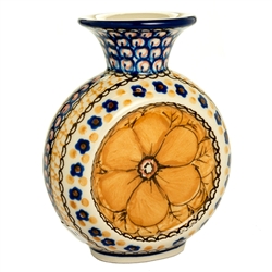 Polish Pottery 5" Mini Vase. Hand made in Poland. Pattern U408B designed by Jacek Chyla.