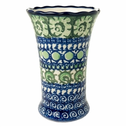 Polish Pottery 4.5" Mini Fluted Vase. Hand made in Poland. Pattern U337 designed by Irena Maczka.