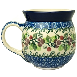 Polish Pottery 16 oz. Bubble Mug. Hand made in Poland and artist initialed.