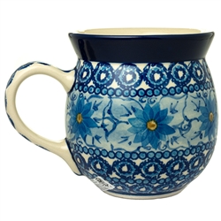 Polish Pottery 16 oz. Bubble Mug. Hand made in Poland. Pattern U742 designed by Lucyna Lenkiewicz.