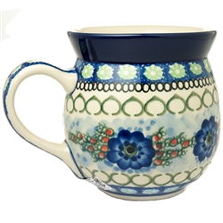 Polish Pottery 16 oz. Bubble Mug. Hand made in Poland. Pattern U486 designed by Anna Pasierbiewicz.