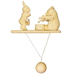 Wooden spin toy from Russia that will bring smiles to all who try it! This bear and hare are a perfect example of an old fashioned action toy. Traditionally hand made by parents and grandparents for their children that's also perfect for displaying around