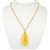Beautiful custard amber cabochon suspended on a 14k finding.  18" long 14k gold filled chain.