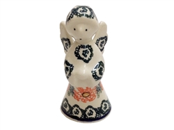 Polish Pottery 4" Standing Angel Figurine. Hand made in Poland and artist initialed.