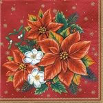 Polish Christmas Luncheon Napkins (package of 20) - 'Poinsettias'