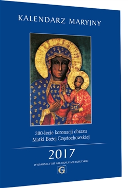 Calendar is published in Lublin Poland by the local Archdiocese. Includes a variety of historical paintings of Our Lady from the Scriptures. Beautiful full color glossy photographs. Size open - 11.5" x 16" Polish text only. All Names Day and religious hol