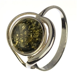 Honey colored amber when painted black on one side changes the color on the other side to appear green.