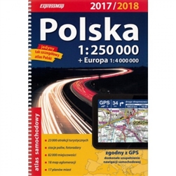 Clear and updated 2013 edition Poland Atlas at a scale of 1:250 000.  Packed with useful information.