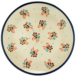 Polish Pottery 8" Dessert Plate. Hand made in Poland and artist initialed.