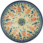 Polish Pottery 8" Dessert Plate. Hand made in Poland and artist initialed.