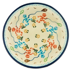 Polish Pottery 6" Bread & Butter Plate. Hand made in Poland and artist initialed.