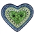 Polish Pottery 7" Heart Shaped Bowl. Hand made in Poland. Pattern U408A designed by Jacek Chyla.