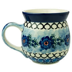 Polish Pottery 11 oz. Bubble Mug. Hand made in Poland. Pattern U488 designed by Anna Pasierbiewicz.