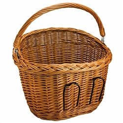 Vintage style, handmade of natural wicker, great for your bike to carry shopping or any other small items. Poland is famous for hand made wicker baskets. This is a tradition in areas of the country where willow grows wild and is very much a village and