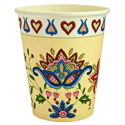 Polish paper cups featuring a traditional Polish paper cut pattern. Perfect way to highlight a Polish floral design at school, home, picnic etc.
Set of 8 in a pack. Each cup holds 250ml - 8.5oz. Good for hot or cold beverages.