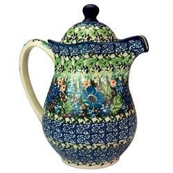 Polish Pottery 30 oz. Pitcher. Hand made in Poland. Pattern U4572 designed by Maria Starzyk.