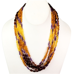Bozena Przytocka is a designer of artistic amber jewelry based in Gdansk, Poland. Here is a beautiful example of her ability to blend amber and amethyst to create a stunning necklace.