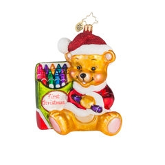 Inspire your newborn to be an artist with this adorable bear. Your little one will love growing up with this darling ornament on your tree each year!