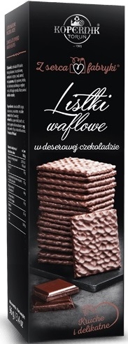 Delightfully crunchy thin wafers covered in a rich dark chocolate (80%).  Heaven in mouth!!