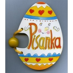Egg shaped board book for young children. Polish language text all about Polish Easter Eggs.