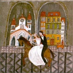 Artistic Ceramic Tile - Old Town Wedding