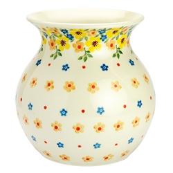 Polish Pottery 6" Bubble Vase. Hand made in Poland and artist initialed.