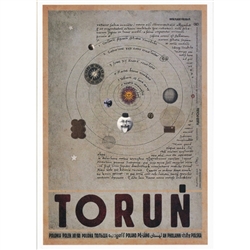 Toru&#324;, Polish Promotion Poster designed by artist Ryszard Kaja. It has now been turned into a post card size 4.75" x 6.75" - 12cm x 17cm.