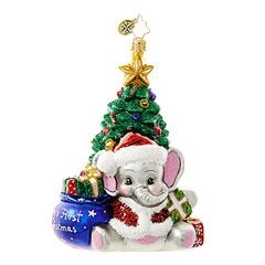 This playful pachyderm is full of holiday hugs and gifts aplenty. He’s here to celebrate your baby’s first magical Christmas.